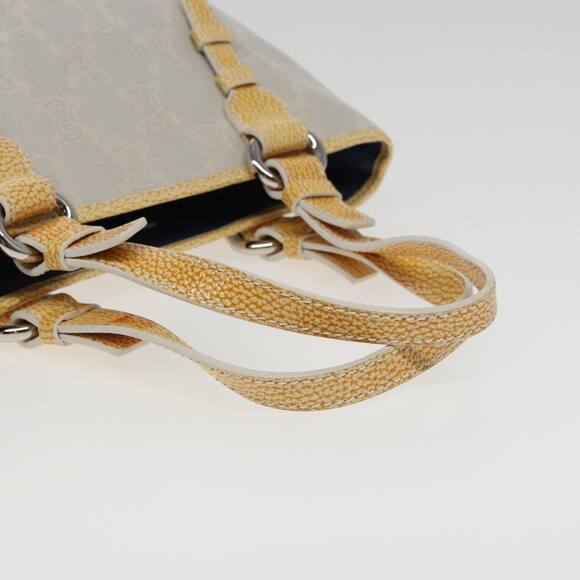 CELINE Macadam Canvas Tote Bag Yellow Light Blue - Picture 7 of 13